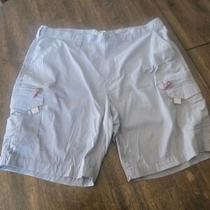 Bob Timberlake‎ Mens 40 Cargo Shorts Light Gray Nylon Stretch Outdoor Hiking